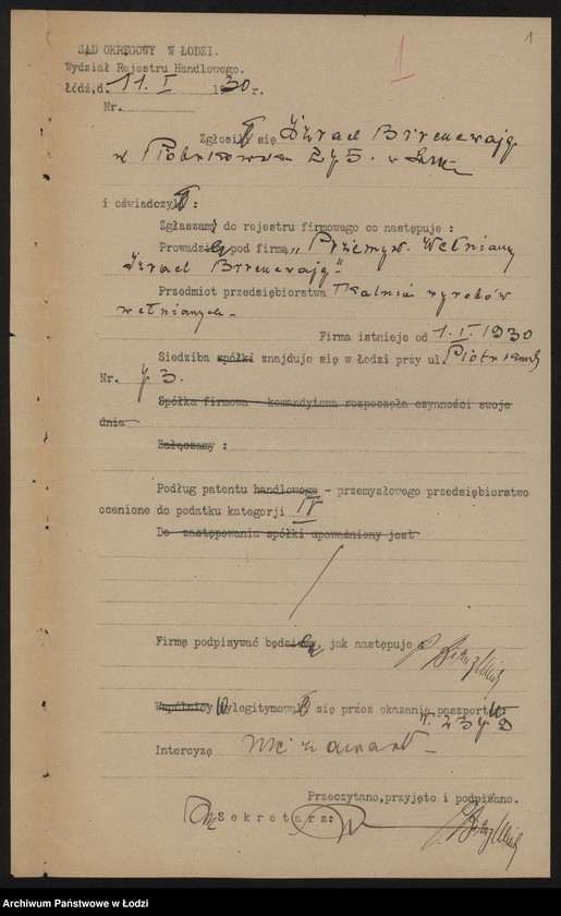 Obraz 3 z jednostki "Izrael Birencwajg- tkalnia wyrobów wełnianych"