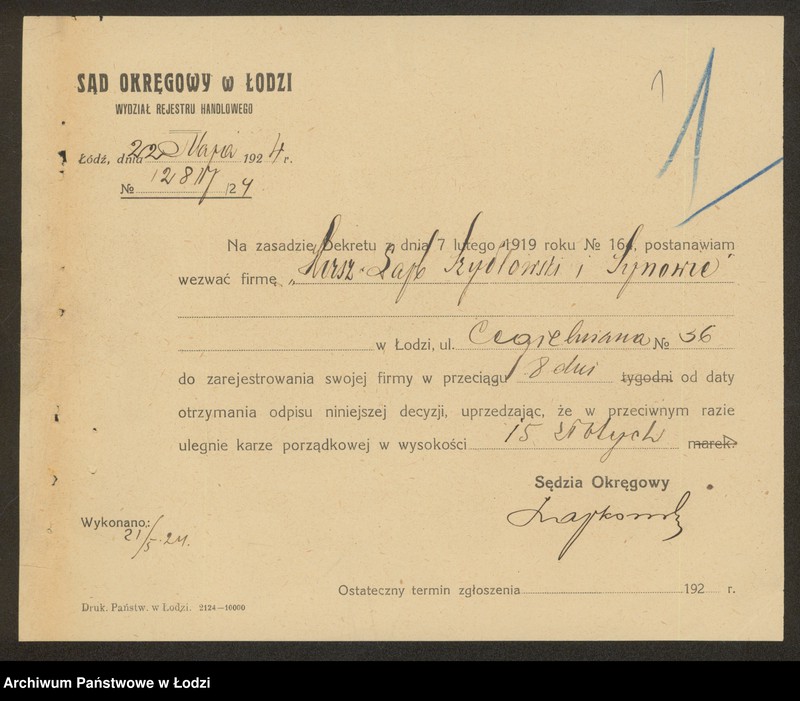 Obraz 3 z jednostki "Hersz Lajb Szydłowski i S-ka- sprzedaż manufaktury"