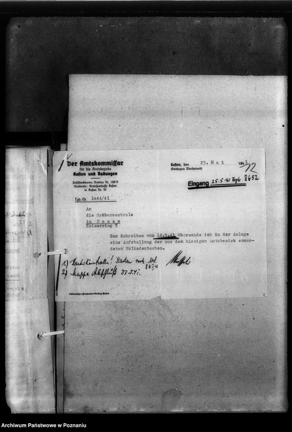 Obraz 16 z jednostki "Kreis Kosten (Kościan). Zgłoszenia zmarłych i zaginionych miejscowych Niemców w 1939 roku"