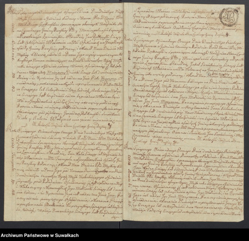 image.from.unit.number "Akta urodzonych gminy puńskiey rok 1808"