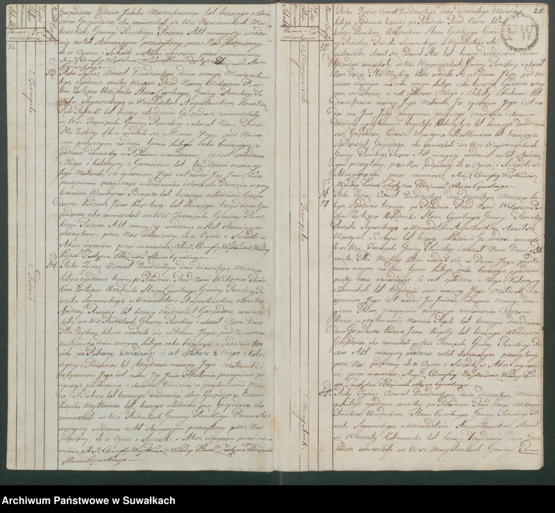 image.from.unit.number "Akta urodzonych gminy puńskiey od 1-go stycznia do dnia ostatniego grudnia 1820roku."