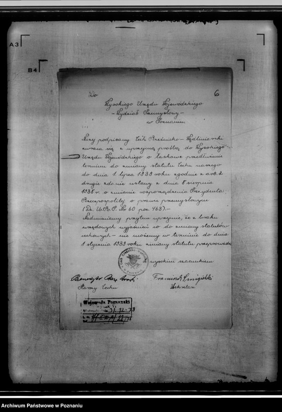 Obraz 10 z jednostki "/Cech rzeźnicko-wędliniarski w Gniewnie/ korespondencja w sprawie zmiany statutu"