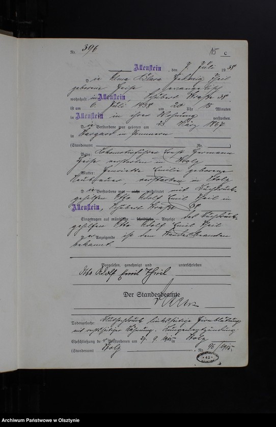 image.from.unit.number "Sterbe-Haupt-Register Tom II, Nr 382-739"