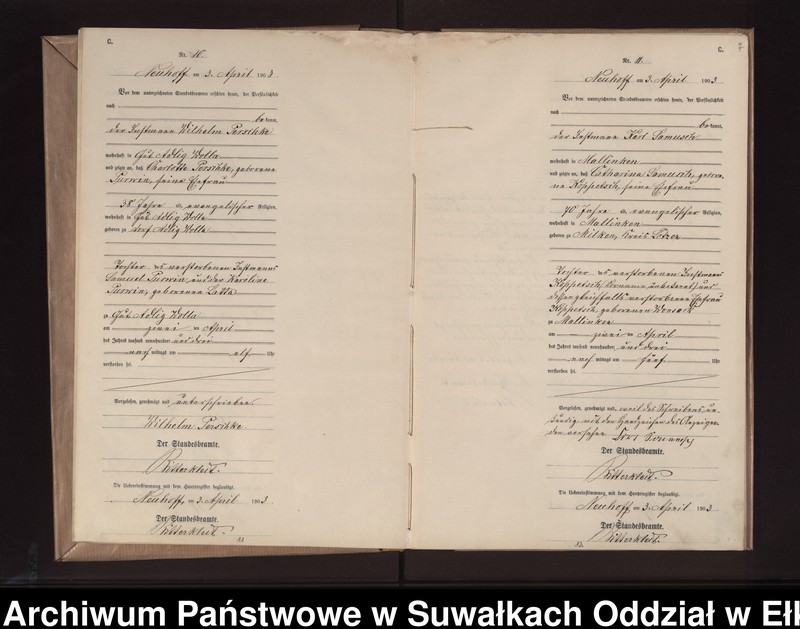 image.from.unit.number "Sterbe-Neben-Register des Preussischen Standes-Amtes Neuhoff Kreis Loetzen"