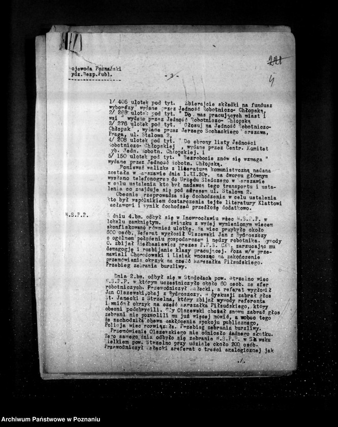 Obraz 8 z jednostki "Sprawozdania sytuacyjne tygodniowe za czas od 1 listopada do 4 grudnia 1930 r. /53-57/"