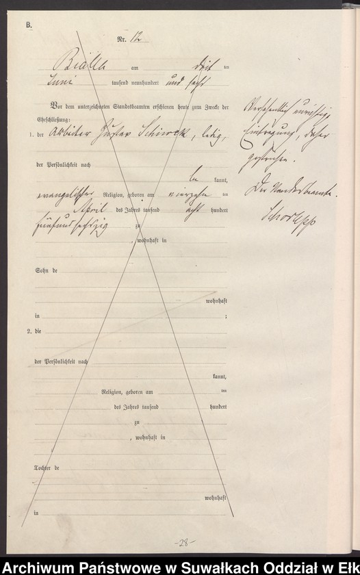 image.from.unit.number "Heirats-Haupt-Register des Königlichen Preussischen Standes-Amtes Bialla Kreis Johannisburg"