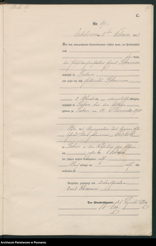 Obraz 20 z jednostki "Sterbe-Haupt-Register"