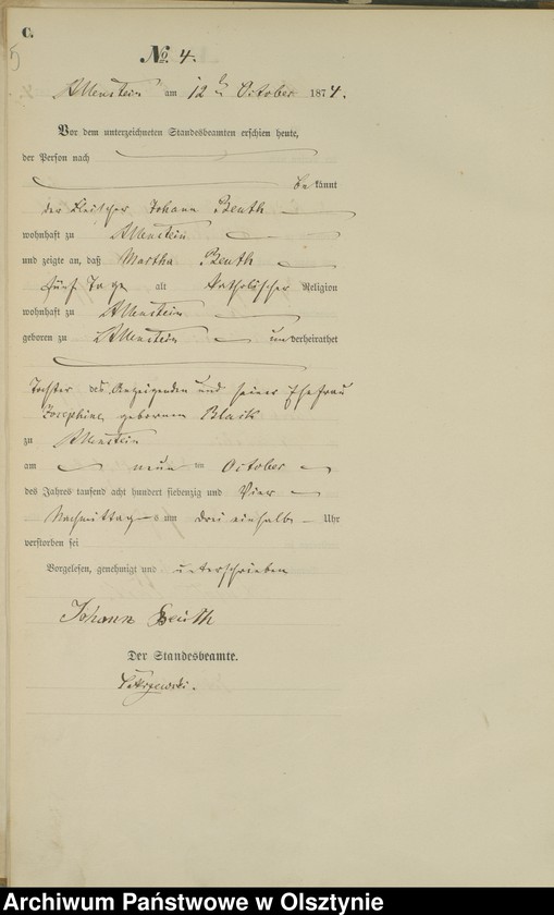 image.from.unit.number "Haupt-Sterbe-Register Nr 1 - 45"