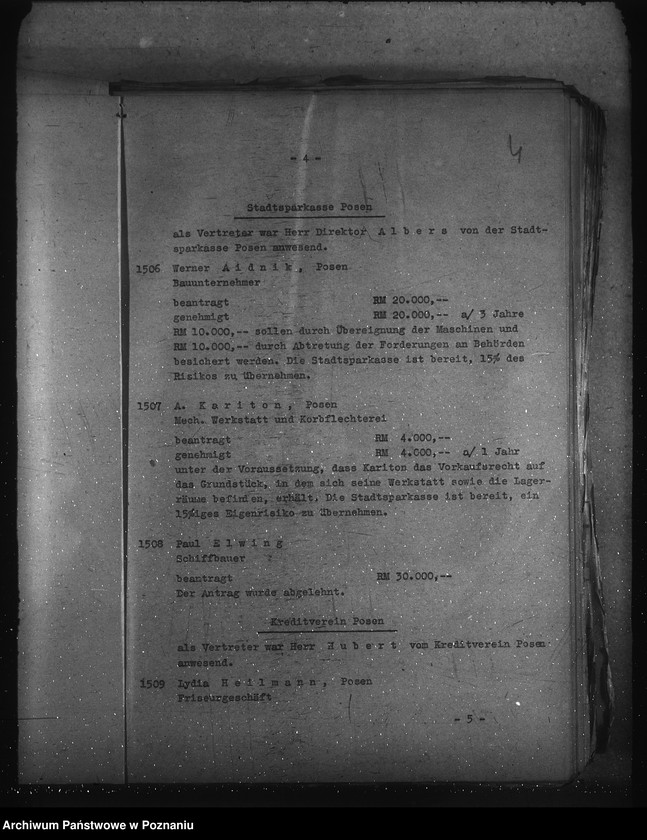 Obraz 8 z jednostki "Protokolle über Sitzungen des Ausschusses für reichsverbürgte Kredite, sowie Anträge auf Reichswirtschaftshilfe"