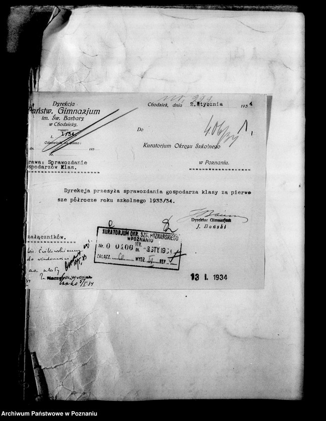 Obraz 5 z jednostki "Państwowe Gimnazjum imienia świętej Barbary w Chodzieży [Protokoły konferencji Rady Pedagogicznej]"