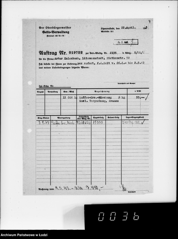 image.from.unit.number "Lebensmitteleinkauf. Aufträge, [Lieferscheinen und Rechnungen] 19751-19770"