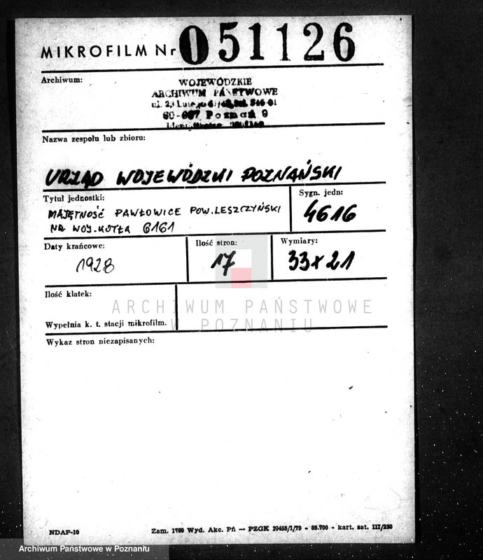 Obraz 2 z jednostki "Majętność Pawłowice, pow. leszczyński nr woj. kotła 6161"