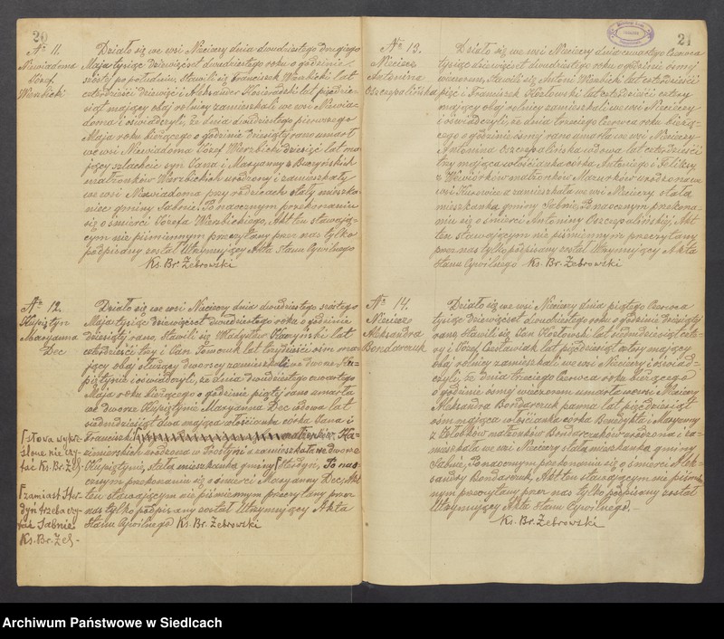 image.from.unit.number "Unikat aktów zmarłych z Parafii Nieciecz od 1919 roku do 1935 roku"