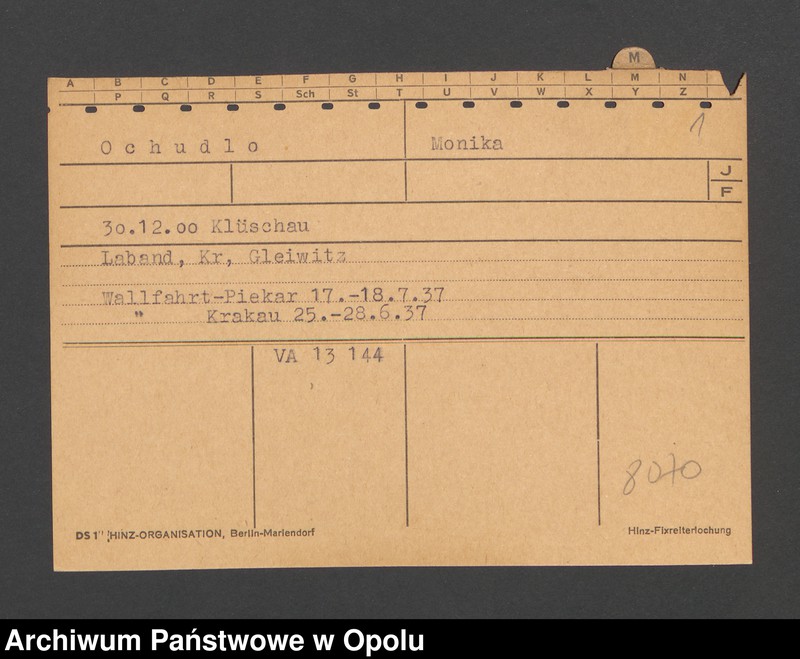 Obraz 3 z jednostki "[Ochudlo Monika, ur. 30.12.1900 Klüschau]"