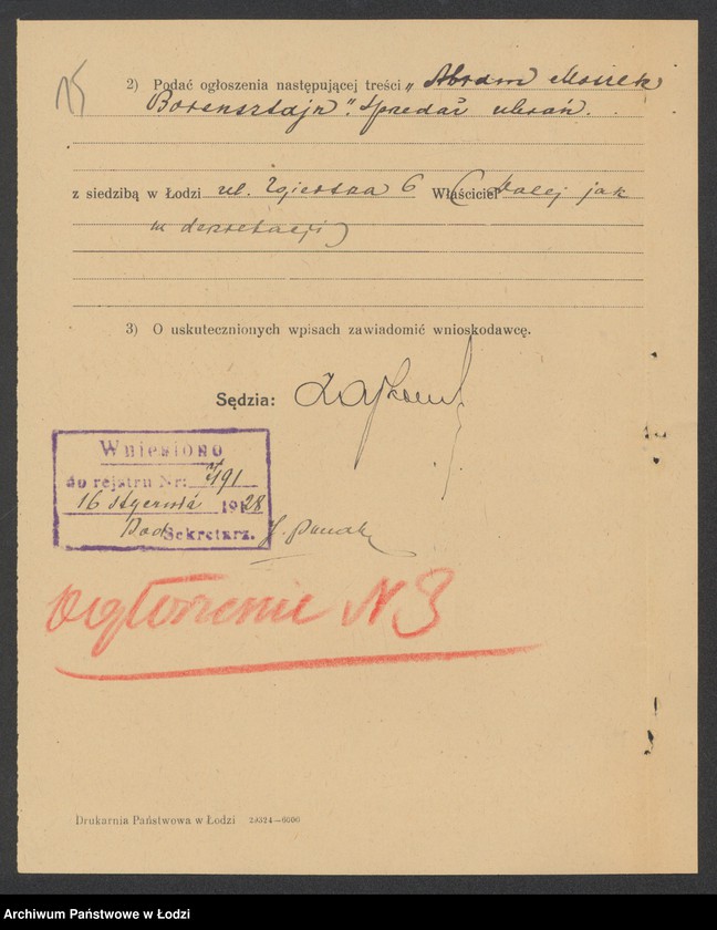 Obraz 17 z jednostki "Abram Moszek Bornsztajn – sprzedaż ubrań"