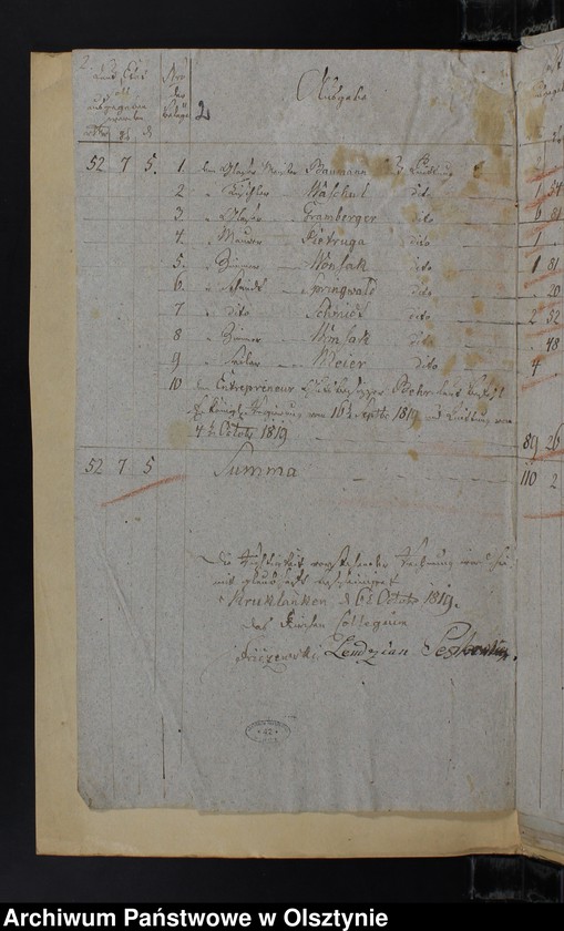 Obraz 4 z jednostki "Jahres Bau Rechnung der Kirche zu Kruklanken"