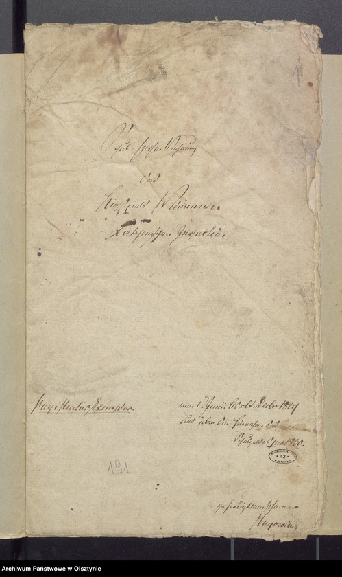 image.from.unit.number "Schul-Cassen Rechnung des Kirchspiels Widminnen"