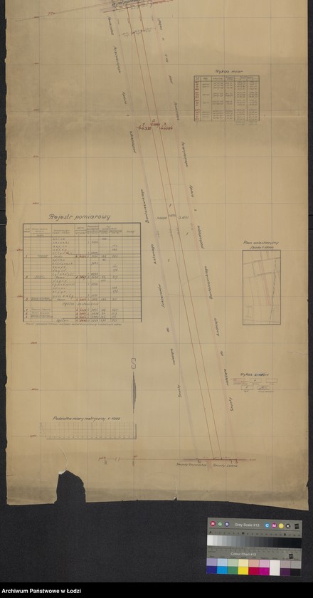Obraz 2 z jednostki "Plan podziału gruntów pochodzących z osady włościańskiej zapisanej pod nr 12 IV tabeli likwidacyjnej wsi Zarzew gminy Chojny na terytorium wojewódzkiego miasta Łodzi przy ulicy Napiórkowskiego pod numerami policyjnymi 176 i 221 oraz przy ulicy Milionowej położonych własność spadkobierców Antoniego i Katarzyny I voto oraz Marianny II voto małżonków Wieczorek"