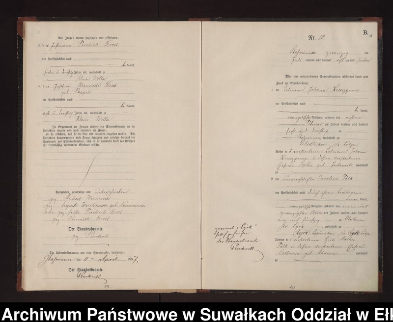image.from.unit.number "Heiraths-Neben-Register des Preussischen Standes-Amtes Stasswinnen Kreis Loetzen"