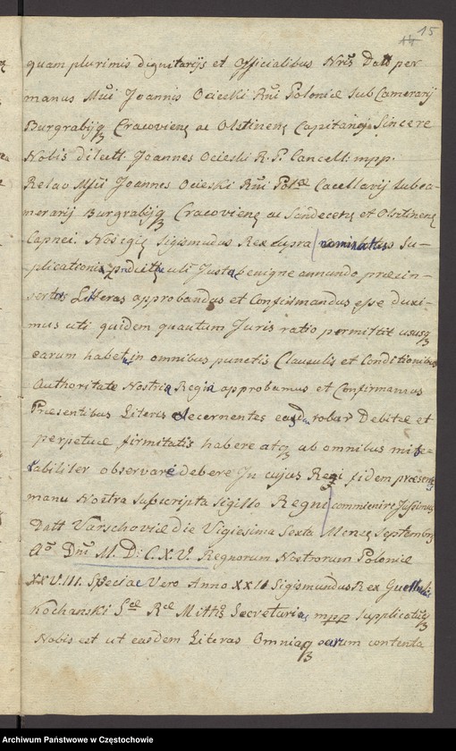 image.from.unit.number "[Kopia wierzytelna przywileju Augusta III, króla polskiego, z dnia 25 kwietnia 1763 roku, potwierdzającego prawa i wolności miasta Krzepic, sporządzona 11 lipca 1836 roku przez Augustyna Śliwińskiego]"