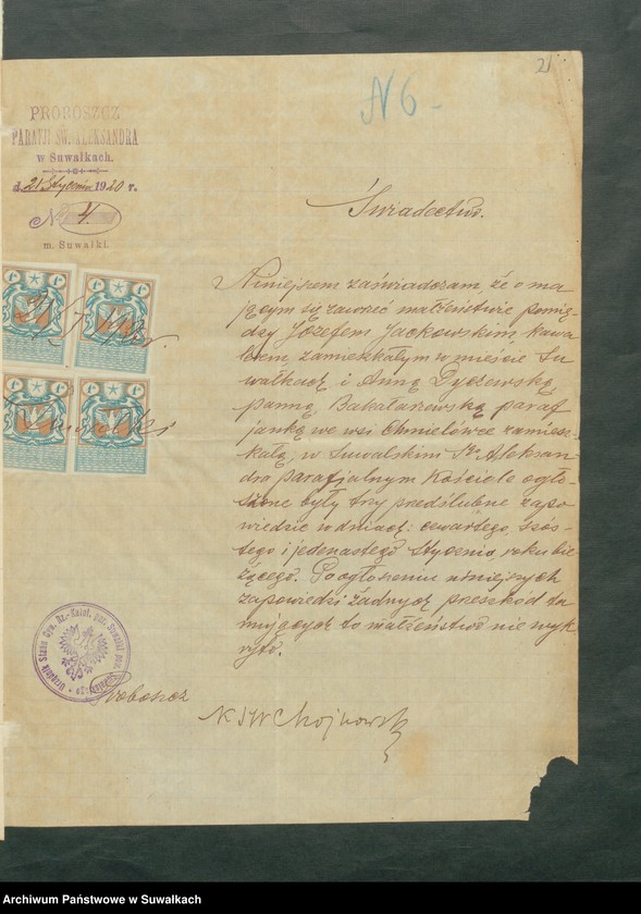 image.from.unit "Aneksa ślubnych za rok 1920 parafji Bakałarzewskiej"