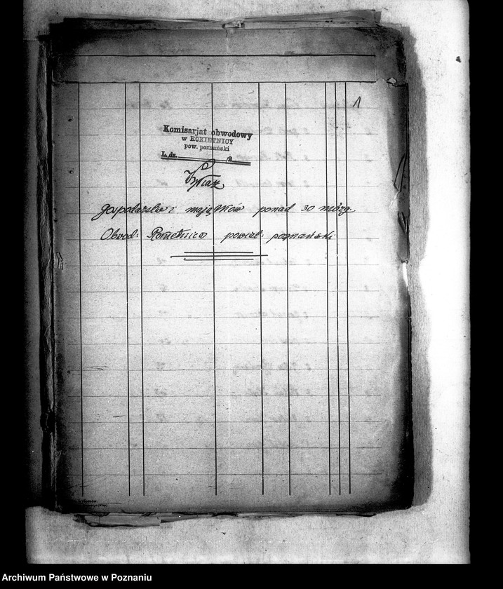Obraz 5 z jednostki "Wykazy gospodarstw i majątków ponad 30 morgowych z terenów powiatu poznańskiego"