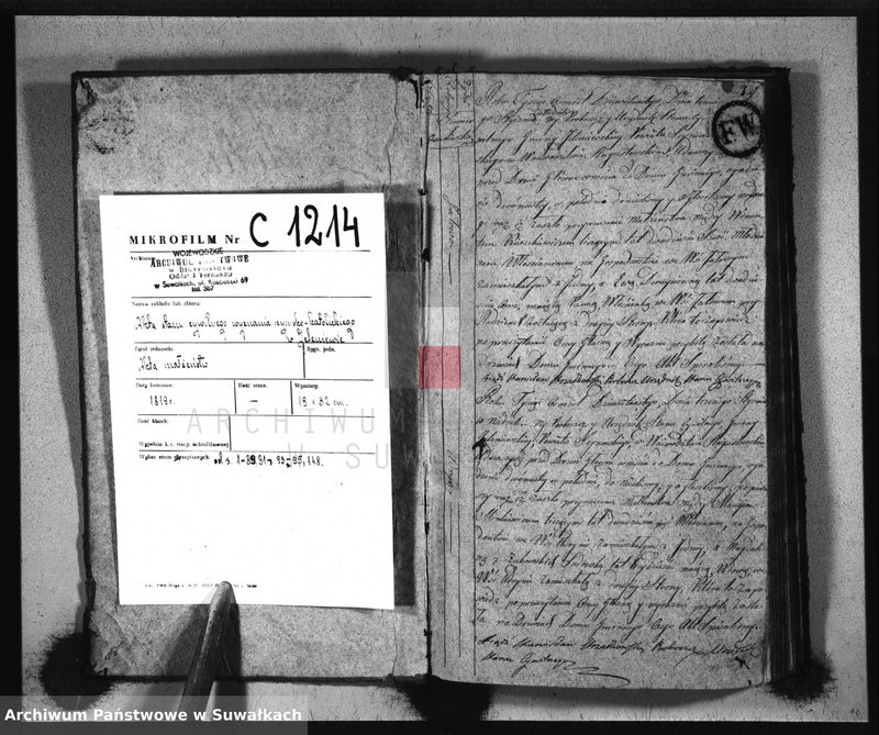 image.from.unit.number "Akta Urzędnika Stanu Cywilnego Zaszlubionych w Gminie Jeleniewskiey od Dnia 1go Mca Stycznia 1819, do ostatniego Grudnia tegoż Roku."