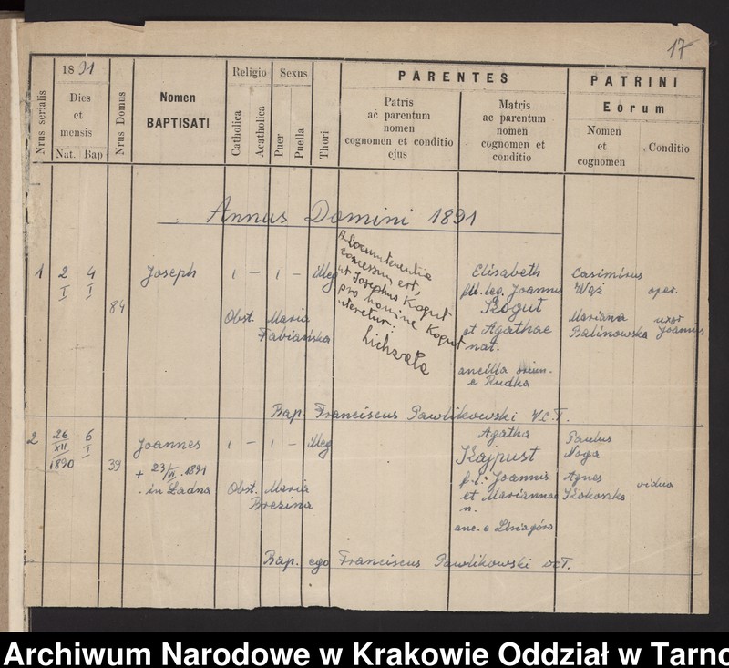 image.from.team "Akta stanu cywilnego Katedralnej Parafii Rzymskokatolickiej w Tarnowie"