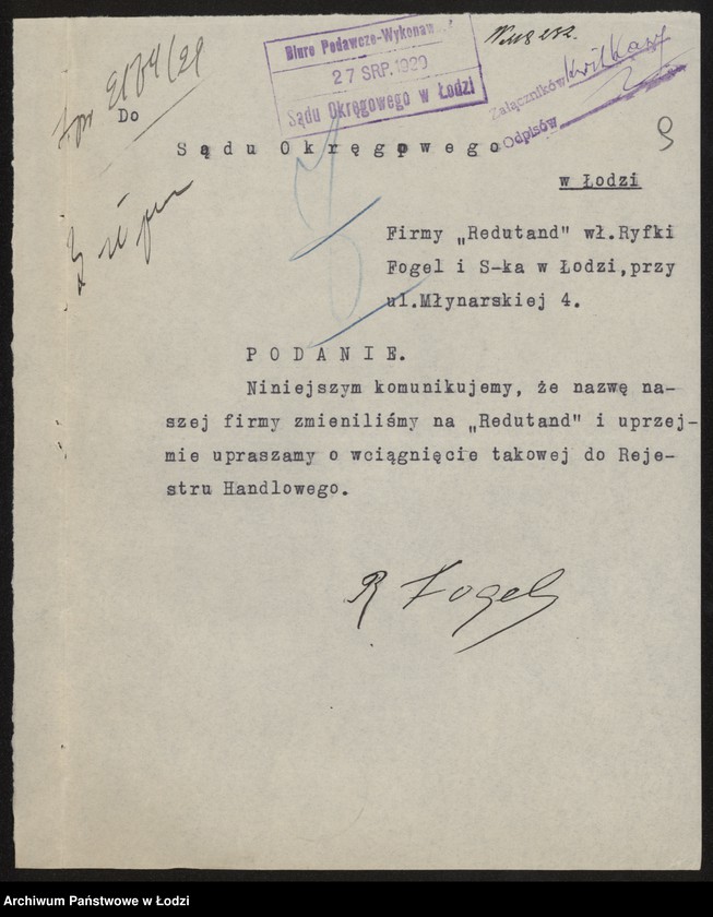 Obraz 11 z jednostki "Rywka Fogel i s-ka „Reduton” – wyrób i sprzedaż wigoniowych chustek"