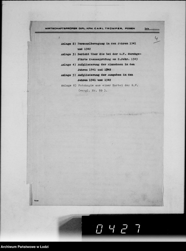 Obraz 8 z jednostki "Bericht über die Prüfung bei der Gettoverwaltung-Litzmannstadt."