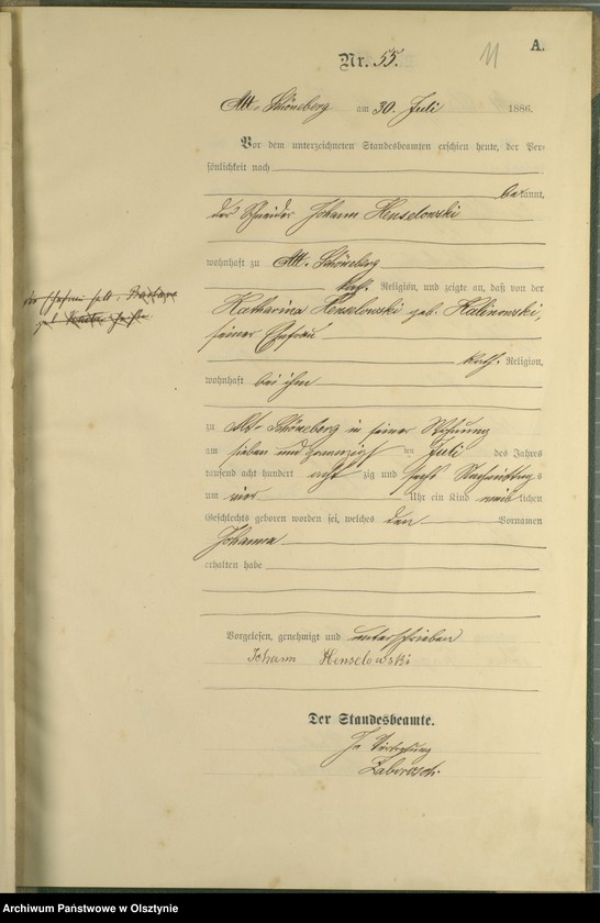 image.from.unit.number "Geburts-Haupt-Register Tom I,Nr 45 - 60"