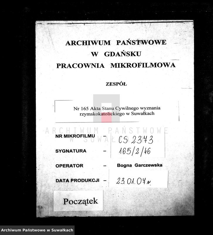 Obraz 1 z jednostki "Aneksa 1903 [wyznania rzymskokatolickiego parafii w Suwałkach]"