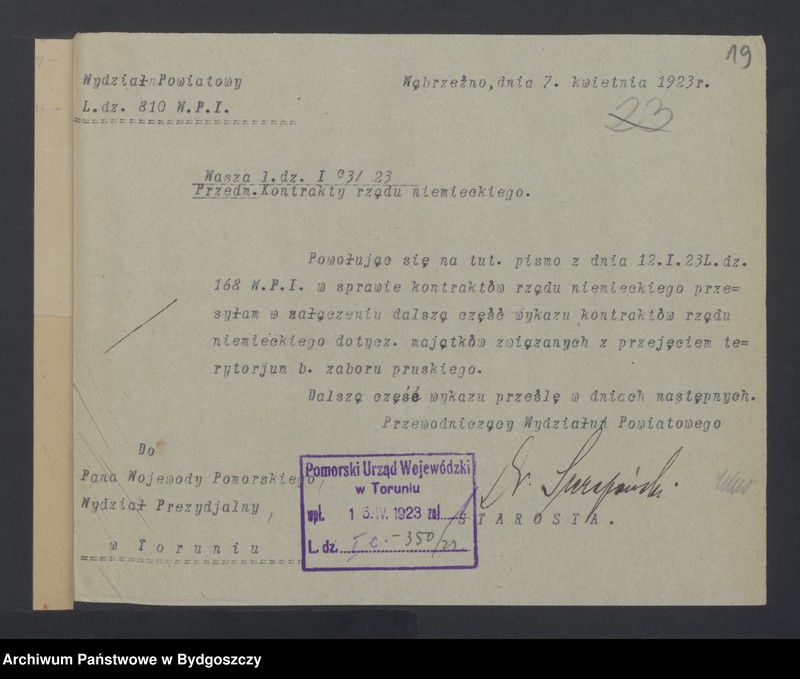 image.from.unit.number "[Kontrakty rządu niemieckiego dot. majątków, praw i interesów związanych z przejęciem terytorium byłego zaboru pruskiego]"