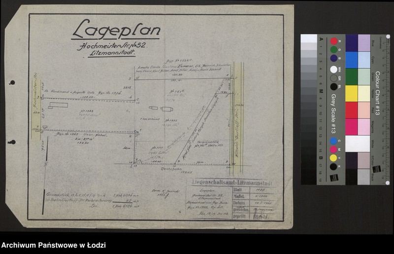 Obraz 2 z jednostki "Lageplan Hochmeister - Strasse Nr 52 Litzmannstadt"