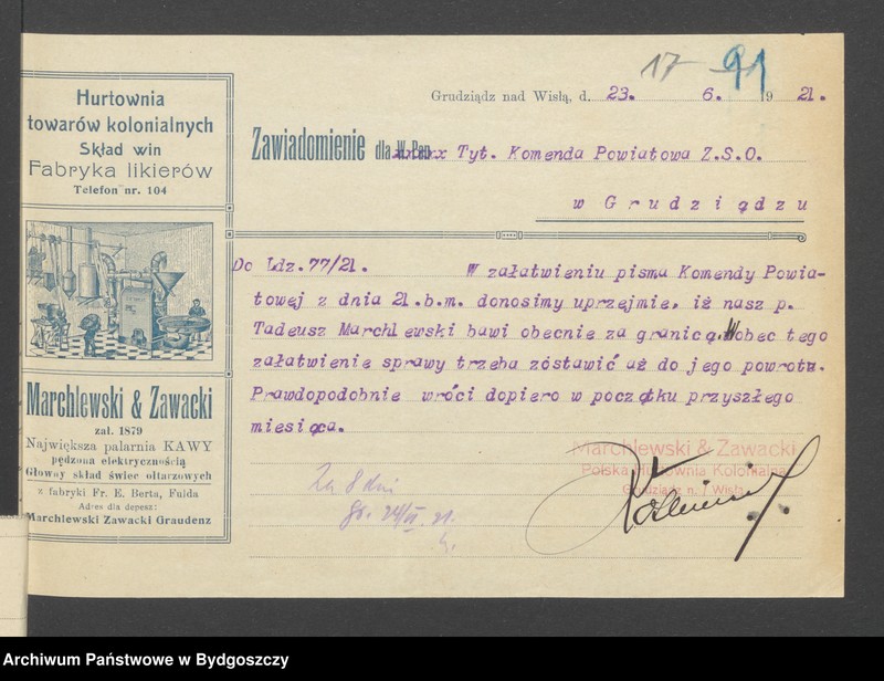 image.from.unit.number "Raporty o stanie uzbrojenia poszczególnych Komend Powiatowych Zachodniej Straży Obywatelskiej i Rozkazy Komendy Wojewódzkiej Pomorze dotyczące uzbrojenia"