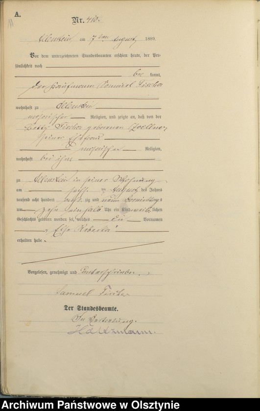 image.from.unit.number "Geburts-Haupt-Register Tom II,Nr 401 - 727"