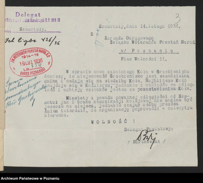 Obraz 5 z jednostki "Grzebienisko, powiat Szamotuły akta koła."