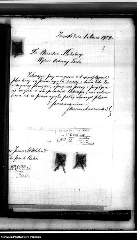 Obraz 5 z jednostki "Sprawa zatwierdzenia uzupełnienia planu gospodarstwa leśnego dla lasów Żerniki powiatu kaliskiego"