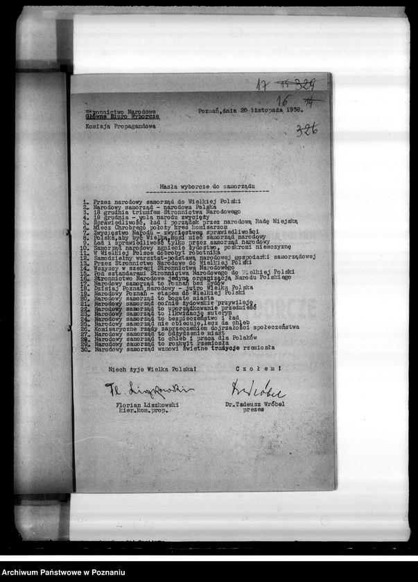 image.from.unit.number "Zarządzenia wyborcze Stronnictwa Narodowego i korespondencja"