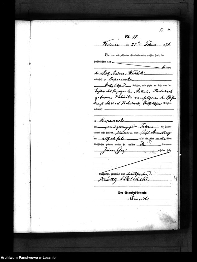 Obraz 20 z jednostki "[Księga urodzeń - wieś]"