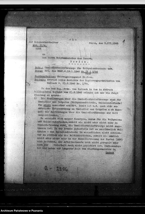 Obraz 5 z jednostki "Umsiedlerfürsorge für Wolyniendeutsche. Öffentliche Fürsorge im Wartheland - Deutsche, Polen"