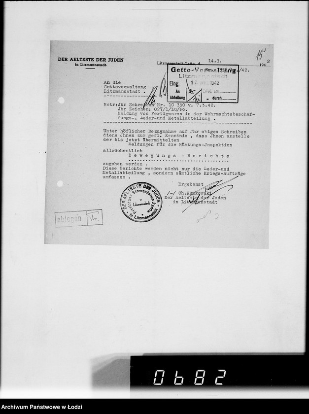 Obraz 19 z jednostki "Bewegungsberichte [Z realizacji zamówień wojskowych]"