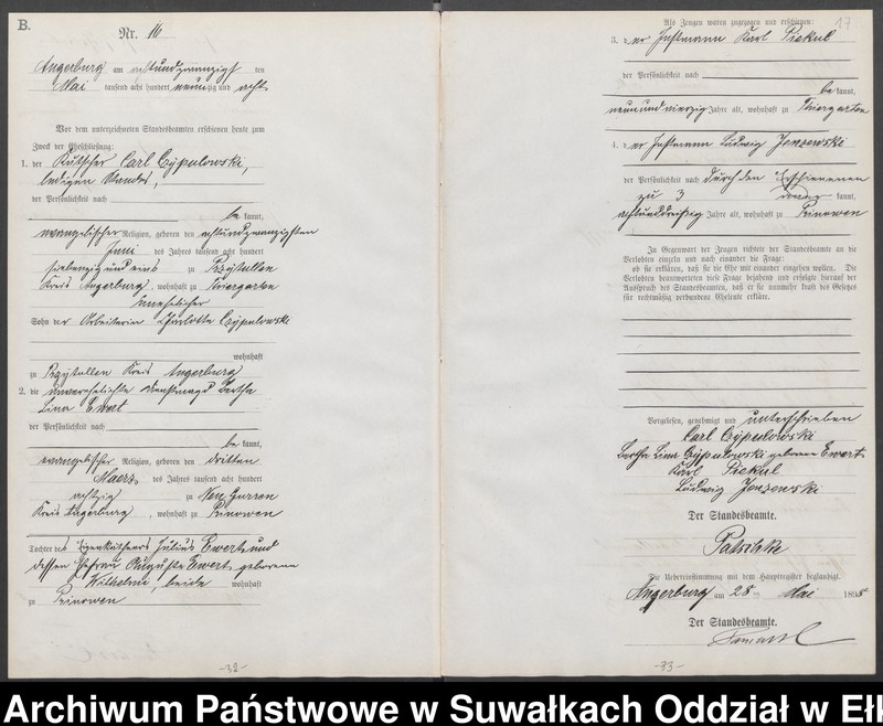 image.from.unit.number "Heiraths-Neben-Register des Preussischen Standes-Amtes Angerburg Kreis Angerburg"