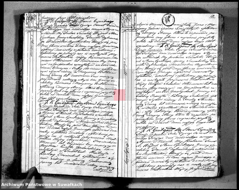 image.from.unit.number "Akta zaślubionych gminy suwalskiey od dina 1 stycznia do dnia ostatniego grudnia 1821 roku"