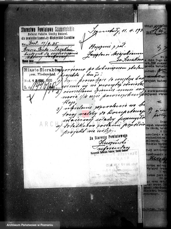 image.from.unit.number "Zatwierdzenie zakładu przemysłowego / wytwórni tektury dachowej/ Braci Buda w Sierakowie, pow. międzychodzki"