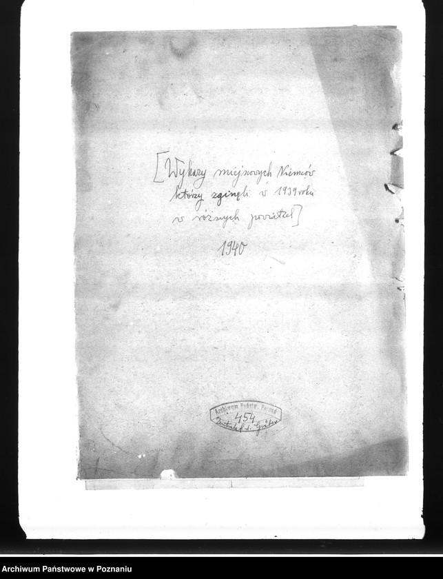 Obraz 4 z jednostki "Wykazy miejscowych Niemców, którzy zginęli w 1939 roku w różnych powiatach"