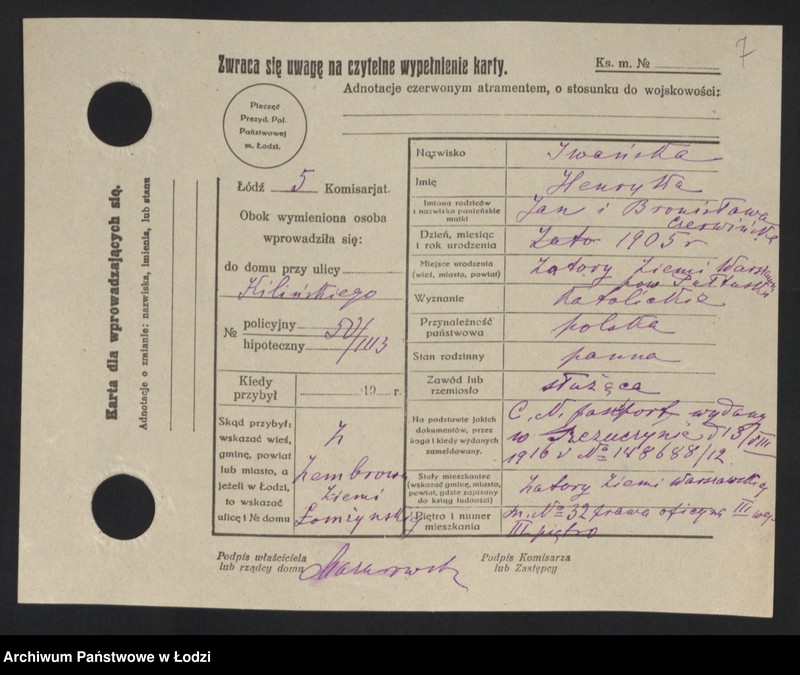 Obraz 9 z jednostki "[Spis ludności Łodzi] Iwanowicz - Izydorowicz"