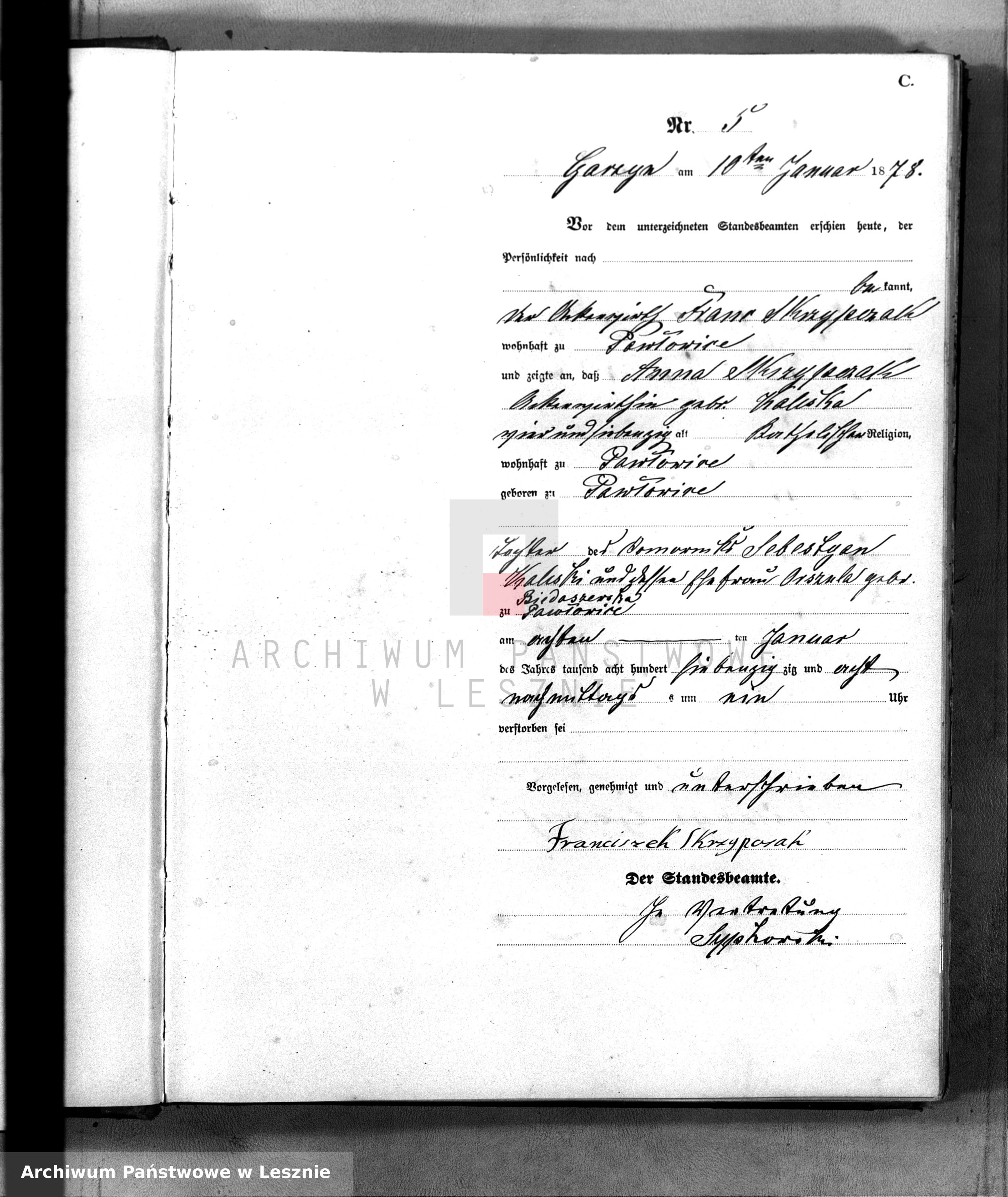 Skan z jednostki: [Księga zgonów]