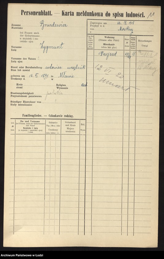 Obraz 13 z jednostki "[Spis ludności Łodzi] Bruzda - Brzeziner"
