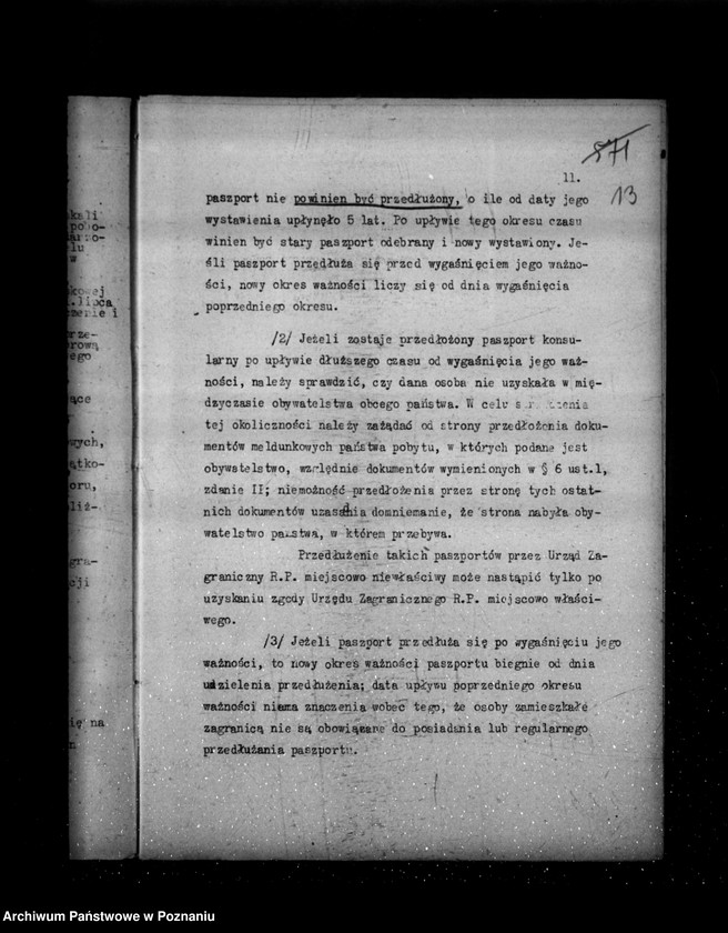 Obraz 17 z jednostki "/Sprawy paszportów zagranicznych- instrukcja portowa dla Urzędów Zagranicznych /tajne/"